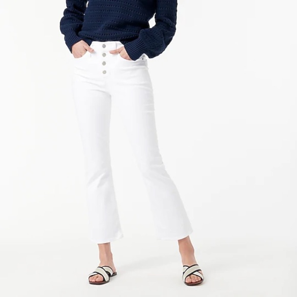 J Crew white 10" demi-boot crop jean NWT sz 25